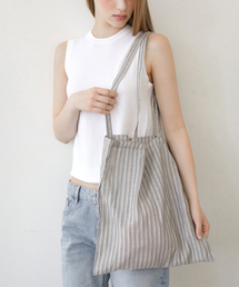 HALDEN（ハルデン）の「daily stripe shoulder bag (BA005_beigeblue)（エコバッグ/サブバッグ）」