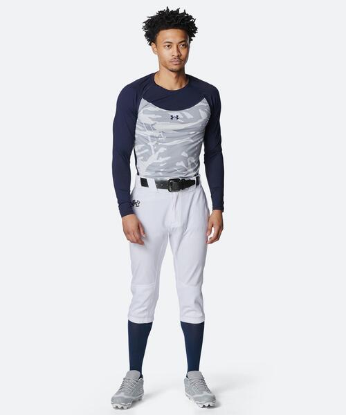 UNDER ARMOUR(アンダーアーマー)の「UAヒートギア コンフォート フィッティド ノベルティ ロングスリーブ クルーネック シャツ(ベースボール/メンズ)(Tシャツ/カットソー・メンズ・ネイビー・L/S/M/2XL/XL/3XL)」の3枚目の写真