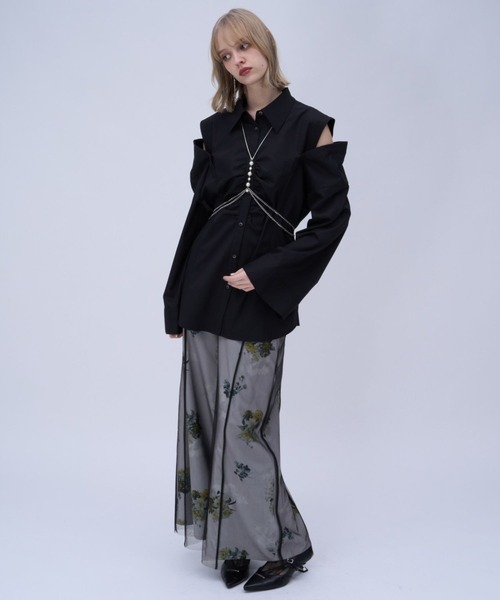 HARE（ハレ）の「フラワーシアーレイヤーパンツ(HARE)（その他パンツ・レディース・ホワイト/ブラック・FREE）」の20枚目の写真