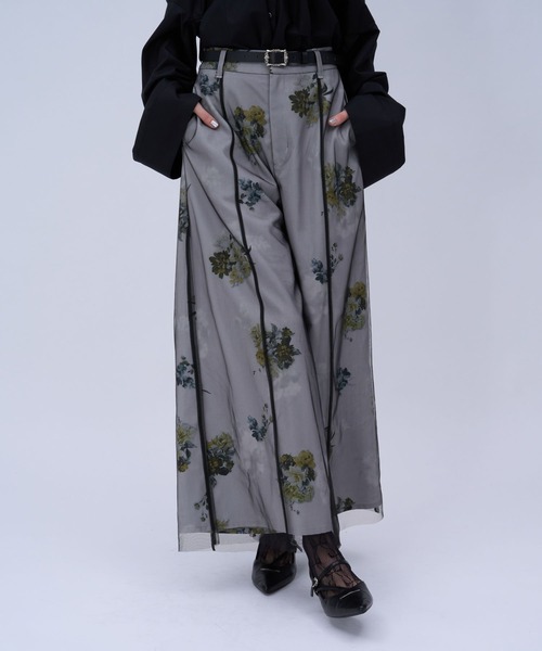 HARE（ハレ）の「フラワーシアーレイヤーパンツ(HARE)（その他パンツ・レディース・ホワイト/ブラック・FREE）」の7枚目の写真