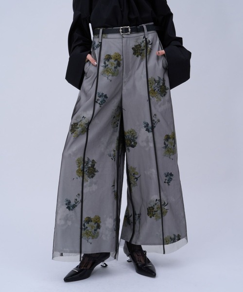 HARE（ハレ）の「フラワーシアーレイヤーパンツ(HARE)（その他パンツ・レディース・ホワイト/ブラック・FREE）」の8枚目の写真