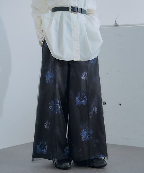 HARE（ハレ）の「フラワーシアーレイヤーパンツ(HARE)（その他パンツ・レディース・ホワイト/ブラック・FREE）」の9枚目の写真