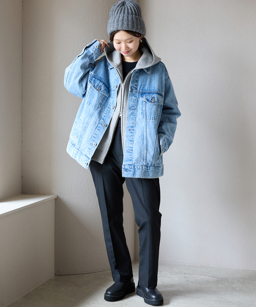 SLOBE IENA（スローブイエナ）の「《追加3》ボリュームジップアップフーディー（パーカー・レディース・アイボリー/グレー・FREE）」の12枚目の写真