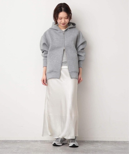 SLOBE IENA（スローブイエナ）の「《追加3》ボリュームジップアップフーディー（パーカー・レディース・アイボリー/グレー・FREE）」の14枚目の写真