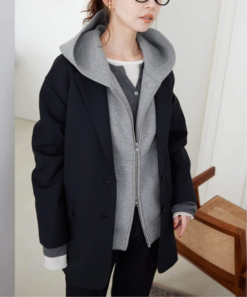 SLOBE IENA（スローブイエナ）の「《追加3》ボリュームジップアップフーディー（パーカー・レディース・アイボリー/グレー・FREE）」の20枚目の写真