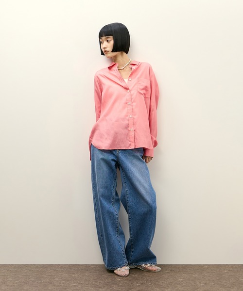 PROTAGONISTA(プロタゴニスタ)の「【PROTAGONISTA for ADAM ET ROPE'】別注 キュプラシャツ(シャツ/ブラウス・レディース・ホワイト/ブルー/ピンク・FREE)」の4枚目の写真