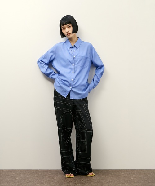 PROTAGONISTA(プロタゴニスタ)の「【PROTAGONISTA for ADAM ET ROPE'】別注 キュプラシャツ(シャツ/ブラウス・レディース・ホワイト/ブルー/ピンク・FREE)」の5枚目の写真