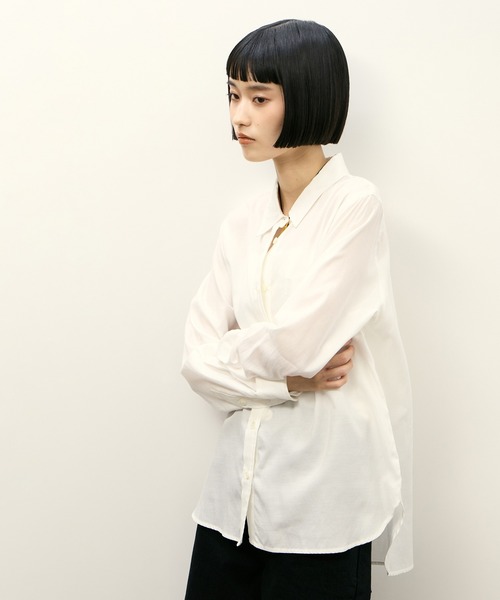 PROTAGONISTA(プロタゴニスタ)の「【PROTAGONISTA for ADAM ET ROPE'】別注 キュプラシャツ(シャツ/ブラウス・レディース・ホワイト/ブルー/ピンク・FREE)」の11枚目の写真