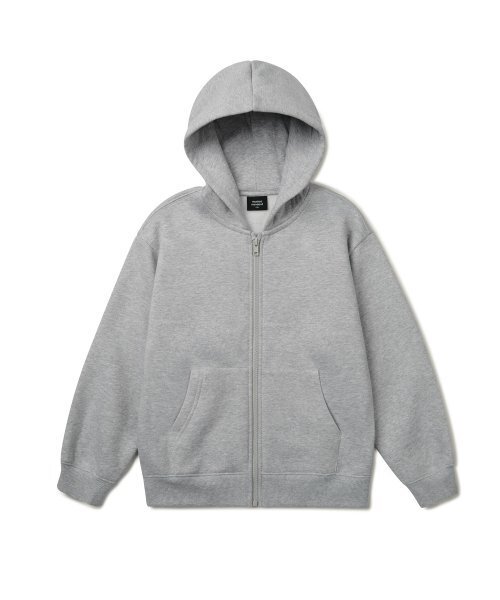 MUSINSA STANDARD KIDS（ムシンサスタンダードキッズ）の「起毛オーバーサイズフードパーカージップアップ [ミディアムグレー]（ブルゾン・レディース・その他・110/100/130/120/140/150/160）」の2枚目の写真