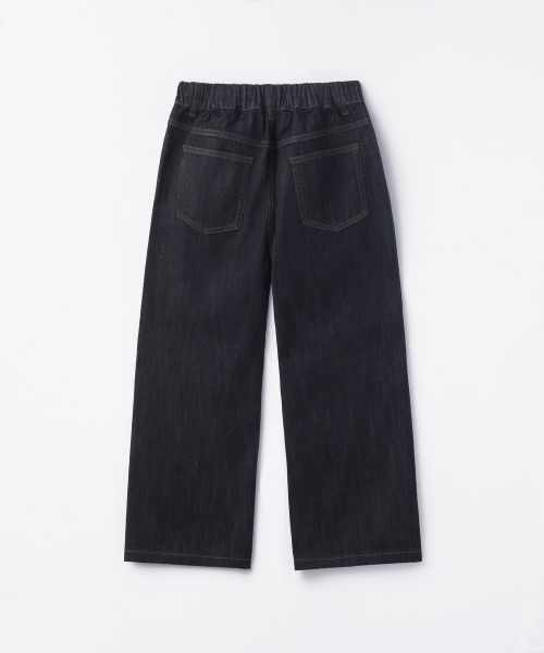 MUSINSA STANDARD KIDS（ムシンサスタンダードキッズ）の「リネンライクワイドバンディングデニムパンツ[ディープインディゴ]（デニムパンツ・レディース・その他・100/110/120/130/140/150/160）」の4枚目の写真