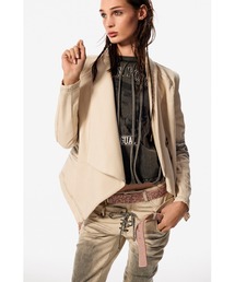 Desigual | 【Desigual×MASHA POPOVA】 アシンメトリードレープカラー×デニム生地スリムコート(デニムジャケット)