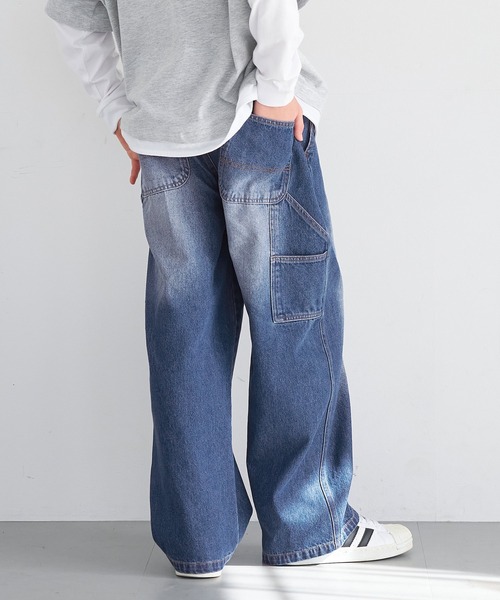 coca(coca)(コカ)の「キッズ デニムペインターパンツ(デニムパンツ・キッズ・ブラック/ダークブルー・120/130/140/150)」の5枚目の写真