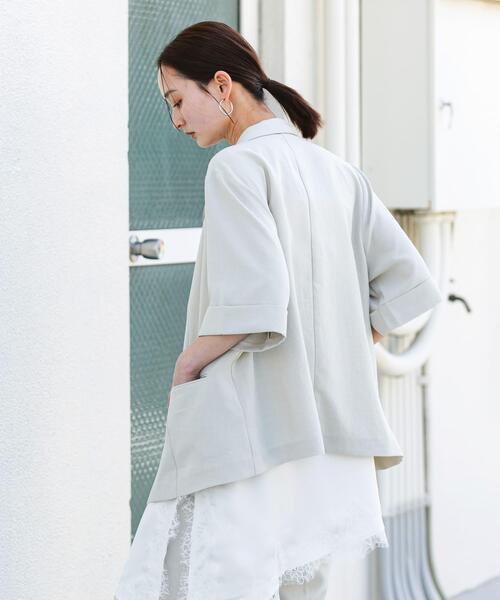 SENSE OF PLACE by URBAN RESEARCH(センスオブプレイスバイアーバンリサーチ)の「『一部WEB限定カラー』『UR TECH DRYLUXE』リネンライクジャケット(その他アウター・レディース・ベージュ/ライトベージュ/チャコールグレー/ネイビー・ONE)」の13枚目の写真