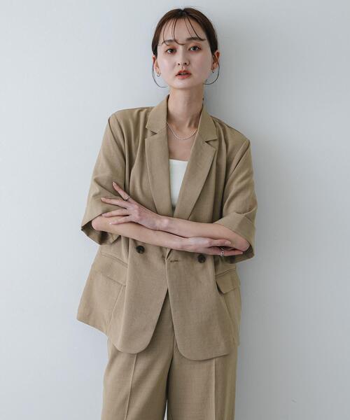 SENSE OF PLACE by URBAN RESEARCH(センスオブプレイスバイアーバンリサーチ)の「『一部WEB限定カラー』『UR TECH DRYLUXE』リネンライクジャケット(その他アウター・レディース・ベージュ/ライトベージュ/チャコールグレー/ネイビー・ONE)」の20枚目の写真