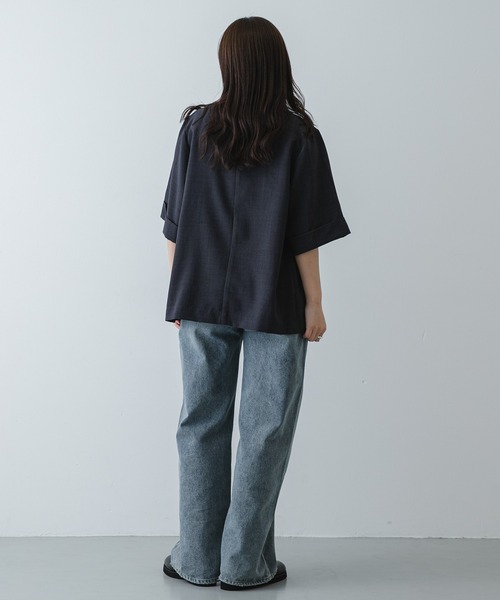 SENSE OF PLACE by URBAN RESEARCH（センスオブプレイスバイアーバンリサーチ）の「UR TECH リネンライクジャケット（テーラードジャケット・レディース・ベージュ/ライトベージュ/チャコールグレー・ONE）」の8枚目の写真