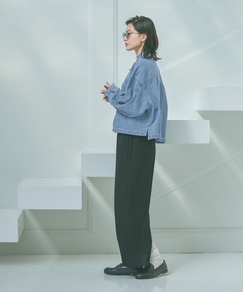 LAKOLE(ラコレ)の「テレコリブナロースカート / 663225(スカート・レディース・ラベンダー/グレー/クリアグリーン/ブラック・LARGE/MEDIUM)」の9枚目の写真