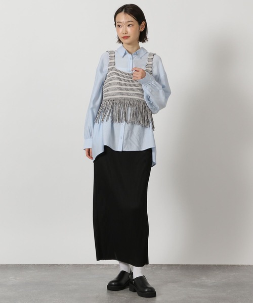 LAKOLE(ラコレ)の「テレコリブナロースカート / 663225(スカート・レディース・ラベンダー/グレー/クリアグリーン/ブラック・LARGE/MEDIUM)」の19枚目の写真