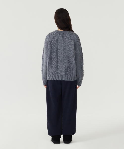 COVERNAT WOMAN（カバーナットウーマン）の「ウィメンズウールブレンドケーブルニットダスティブルー（ニット/セーター・レディース・その他・WS/WM）」の6枚目の写真