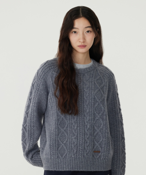 COVERNAT WOMAN（カバーナットウーマン）の「ウィメンズウールブレンドケーブルニットダスティブルー（ニット/セーター・レディース・その他・WS/WM）」の7枚目の写真