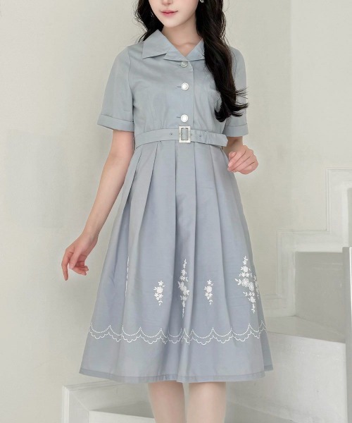 F i.n.t（フィント）の「レース風プリントヘムシャツワンピース（シャツワンピース・レディース・ライトブルー/ブルー・FREE）」の20枚目の写真