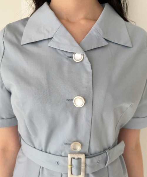 F i.n.t（フィント）の「レース風プリントヘムシャツワンピース（シャツワンピース・レディース・ライトブルー/ブルー・FREE）」の21枚目の写真