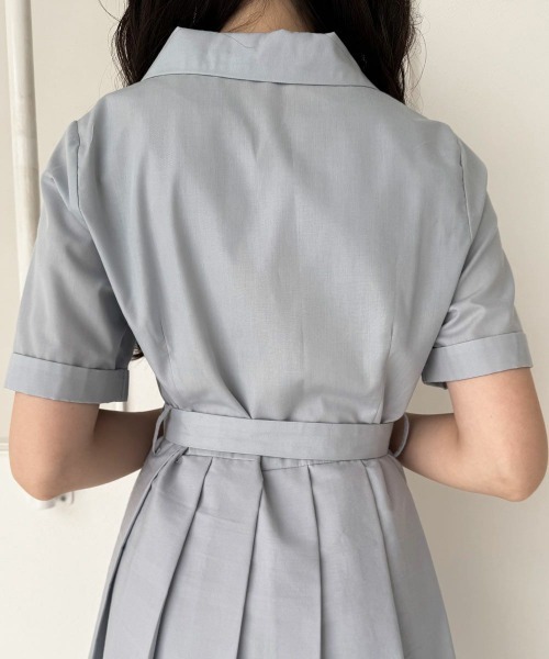 F i.n.t（フィント）の「レース風プリントヘムシャツワンピース（シャツワンピース・レディース・ライトブルー/ブルー・FREE）」の8枚目の写真