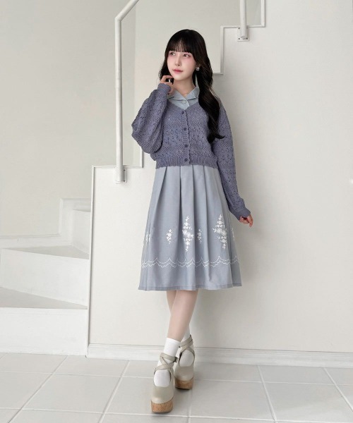 F i.n.t（フィント）の「レース風プリントヘムシャツワンピース（シャツワンピース・レディース・ライトブルー/ブルー・FREE）」の9枚目の写真