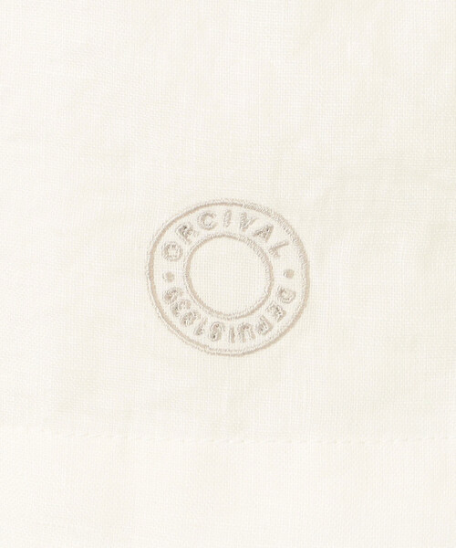 ORCIVAL（オーシバル）の「ORCIVAL | リネン クルーネックカーディガン WOMEN（ノーカラージャケット・レディース・オフホワイト/ネイビー・1）」の9枚目の写真