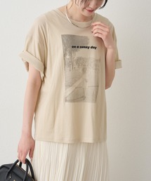 PUAL CE CIN（ピュアルセシン）の「テキストアートプリントTシャツ（Tシャツ/カットソー）」