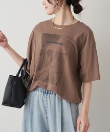 PUAL CE CIN（ピュアルセシン）の「テキストアートプリントTシャツ（Tシャツ/カットソー）」
