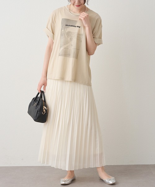 PUAL CE CIN(ピュアルセシン)の「テキストアートプリントTシャツ(Tシャツ/カットソー・レディース・オフホワイト/ベージュ/モカ・FREE)」の8枚目の写真
