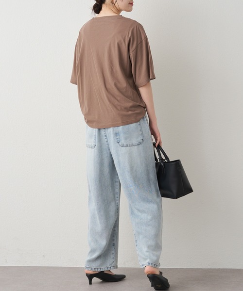 PUAL CE CIN(ピュアルセシン)の「テキストアートプリントTシャツ(Tシャツ/カットソー・レディース・オフホワイト/ベージュ/モカ・FREE)」の16枚目の写真