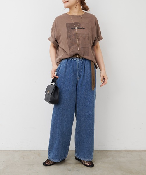 PUAL CE CIN(ピュアルセシン)の「テキストアートプリントTシャツ(Tシャツ/カットソー・レディース・オフホワイト/ベージュ/モカ・FREE)」の20枚目の写真