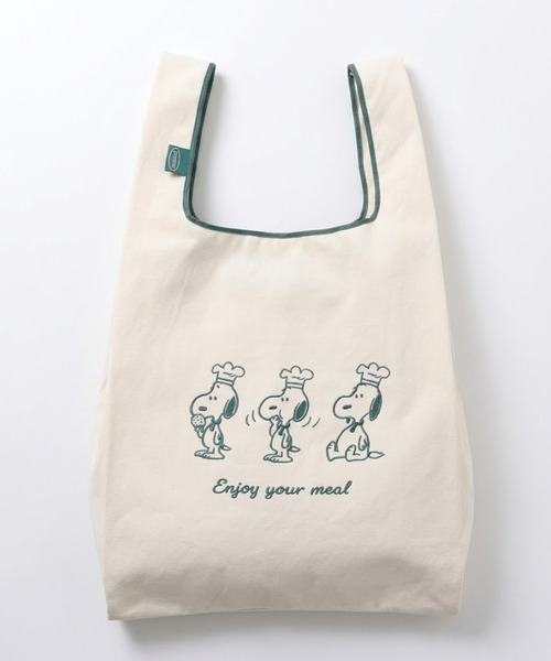 PEANUTS(ピーナッツ)の「PEANUTS/ピーナッツ スナックタイムシェフシリーズ マルシェバッグ(エコバッグ/サブバッグ・レディース・グリーン/レッド・ONE SIZE)」の2枚目の写真