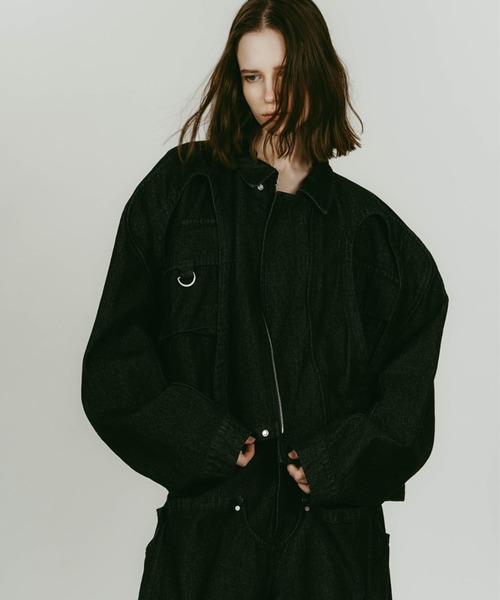 Knuth Marf(クヌースマーフ)の「Knuth Marf rounded pocketjacket(ブルゾン・レディース・ブラック/ライトグレー・FREE)」の2枚目の写真