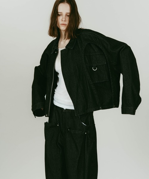 Knuth Marf(クヌースマーフ)の「Knuth Marf rounded pocketjacket(ブルゾン・レディース・ブラック/ライトグレー・FREE)」の11枚目の写真