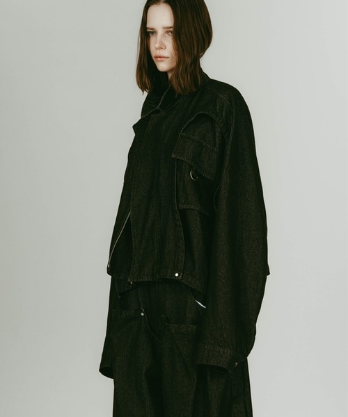 Knuth Marf(クヌースマーフ)の「Knuth Marf rounded pocketjacket(ブルゾン・レディース・ブラック/ライトグレー・FREE)」の4枚目の写真