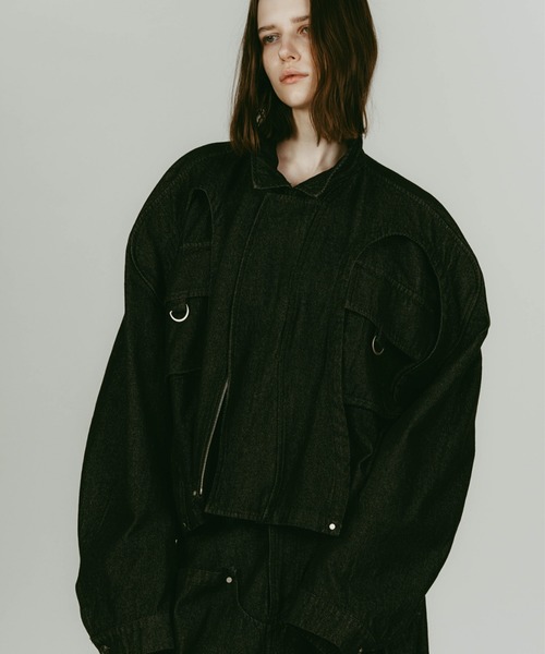 Knuth Marf(クヌースマーフ)の「Knuth Marf rounded pocketjacket(ブルゾン・レディース・ブラック/ライトグレー・FREE)」の5枚目の写真