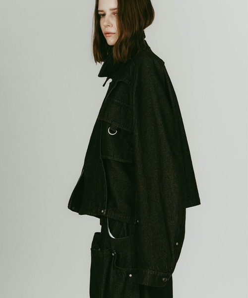 Knuth Marf(クヌースマーフ)の「Knuth Marf rounded pocketjacket(ブルゾン・レディース・ブラック/ライトグレー・FREE)」の6枚目の写真