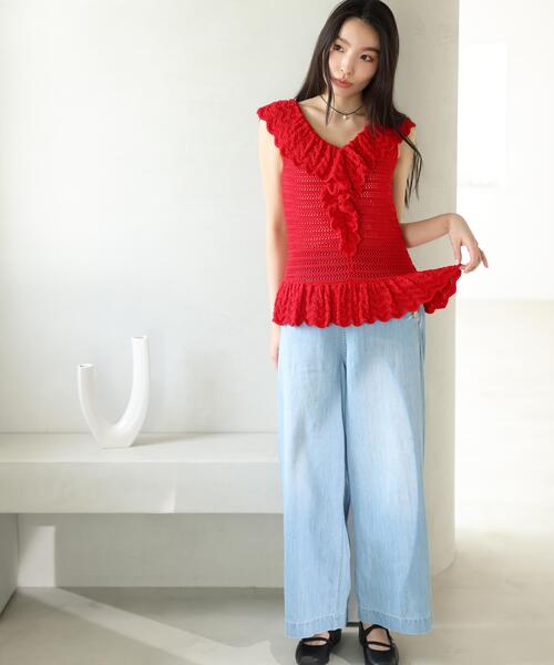 N.（N. Natural Beauty Basic）（エヌエヌナチュラルビューティーベーシック）の「【Healthy DENIM】デニムマリンパンツ（デニムパンツ・レディース・ネイビー/ブルー・MEDIUM/SMALL）」の2枚目の写真