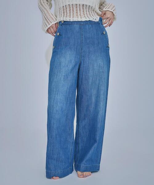N.（N. Natural Beauty Basic）（エヌエヌナチュラルビューティーベーシック）の「【Healthy DENIM】デニムマリンパンツ（デニムパンツ・レディース・ネイビー/ブルー・MEDIUM/SMALL）」の3枚目の写真