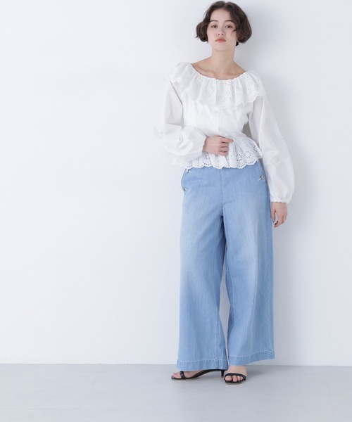 N.（N. Natural Beauty Basic）（エヌエヌナチュラルビューティーベーシック）の「【Healthy DENIM】デニムマリンパンツ（デニムパンツ・レディース・ネイビー/ブルー・MEDIUM/SMALL）」の8枚目の写真