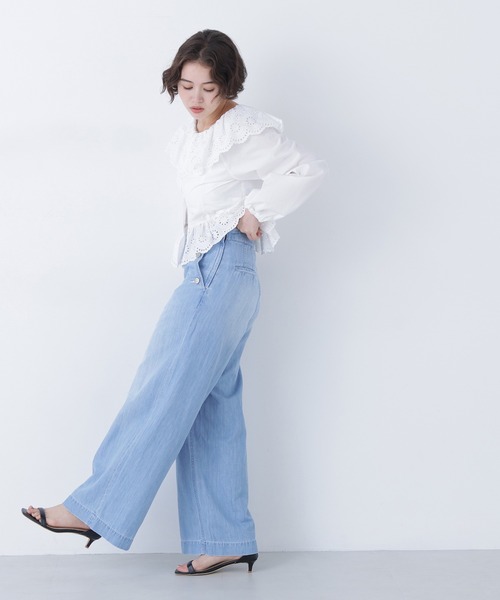 N.（N. Natural Beauty Basic）（エヌエヌナチュラルビューティーベーシック）の「【Healthy DENIM】デニムマリンパンツ（デニムパンツ・レディース・ネイビー/ブルー・MEDIUM/SMALL）」の12枚目の写真