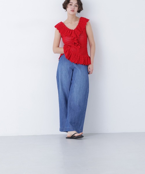 N.（N. Natural Beauty Basic）（エヌエヌナチュラルビューティーベーシック）の「【Healthy DENIM】デニムマリンパンツ（デニムパンツ・レディース・ネイビー/ブルー・MEDIUM/SMALL）」の3枚目の写真
