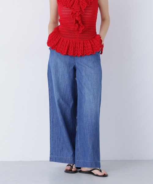 N.（N. Natural Beauty Basic）（エヌエヌナチュラルビューティーベーシック）の「【Healthy DENIM】デニムマリンパンツ（デニムパンツ・レディース・ネイビー/ブルー・MEDIUM/SMALL）」の5枚目の写真