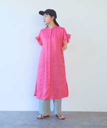 bulle de savon（ビュルデサボン）の「60/1Linen gather sleeves one-piece（ワンピース）」