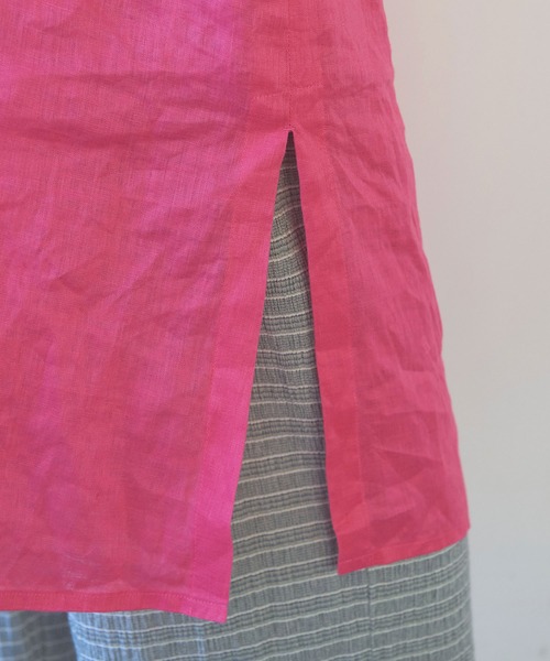 yuni(ユニ )の「60/1Linen gather sleeves one-piece(ワンピース・レディース・ピンク/ブラック/ブルー/アイボリー・FREE)」の14枚目の写真