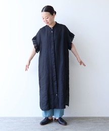bulle de savon（ビュルデサボン）の「60/1Linen gather sleeves one-piece（ワンピース）」