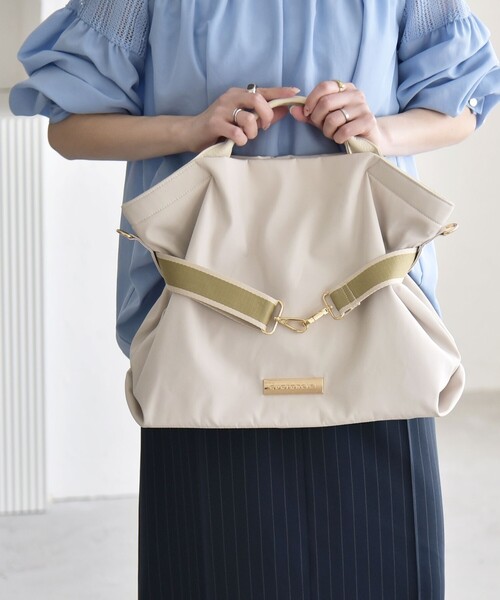 quaranciel（カランシエル）の「quaranciel: ラインベルト 2way ショルダー トート バッグ（A4対応）（トートバッグ・レディース・ブラック/ベージュ/ナチュラル・ONE SIZE）」の7枚目の写真