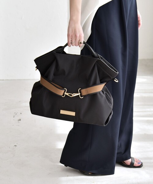 quaranciel（カランシエル）の「quaranciel: ラインベルト 2way ショルダー トート バッグ（A4対応）（トートバッグ・レディース・ブラック/ベージュ/ナチュラル・ONE SIZE）」の10枚目の写真